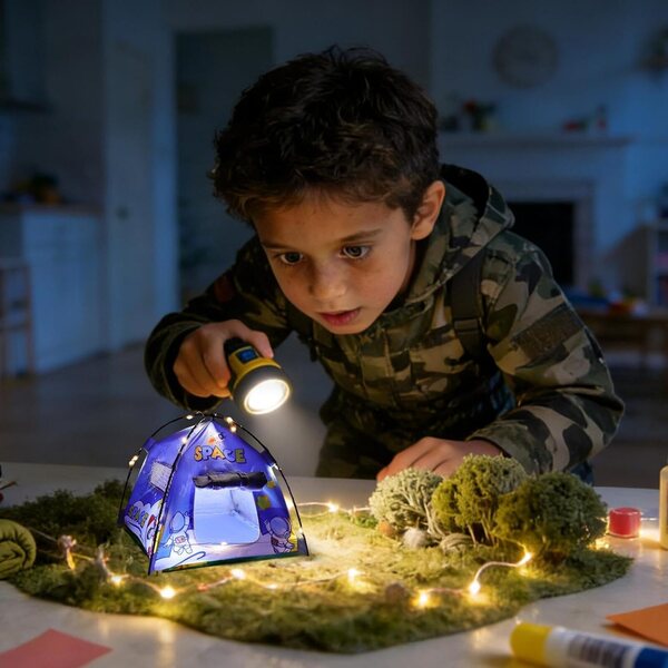 Miniatur-Campingfigur mit Licht 1:12 für Kinder, Dekoration und Spielen