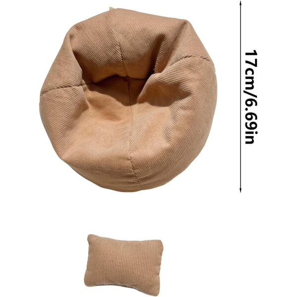 Mini-Sofa für Puppen 17 cm mit weichen Kissen – dekorative Möbel für das Puppenhaus