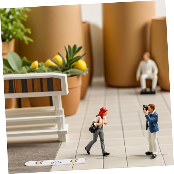 Miniatur-Holzski mit Metallstäben, Set mit 5 Weihnachtsdekorationen für das Puppenhaus