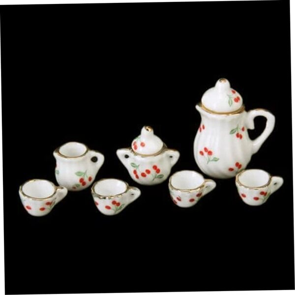 Porzellan-Miniatur-Teeservice-Set 15-teilig für Puppenhaus 1:12