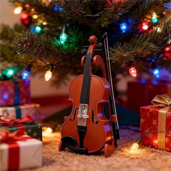 Miniatura violino giocabile con suono e custodia | Decorazione e regalo originale