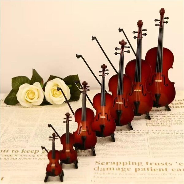 Miniatura violino giocabile con suono e custodia | Decorazione e regalo originale