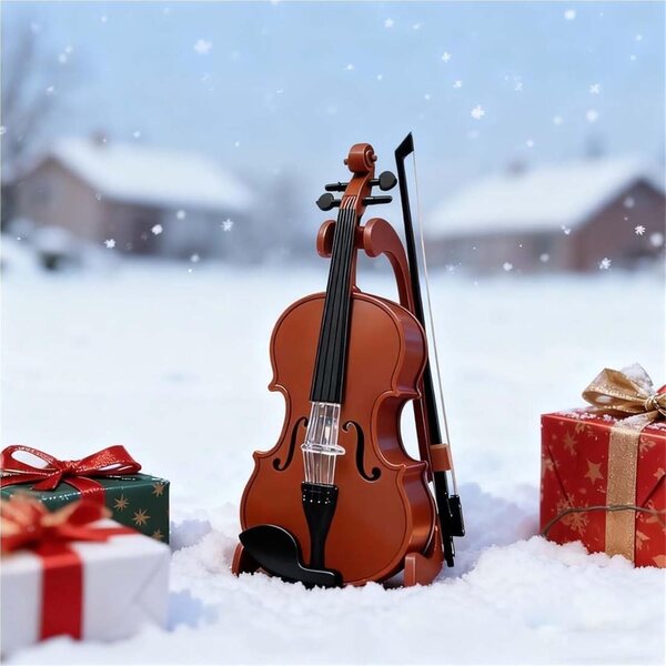 Miniatura violino giocabile con suono e custodia | Decorazione e regalo originale