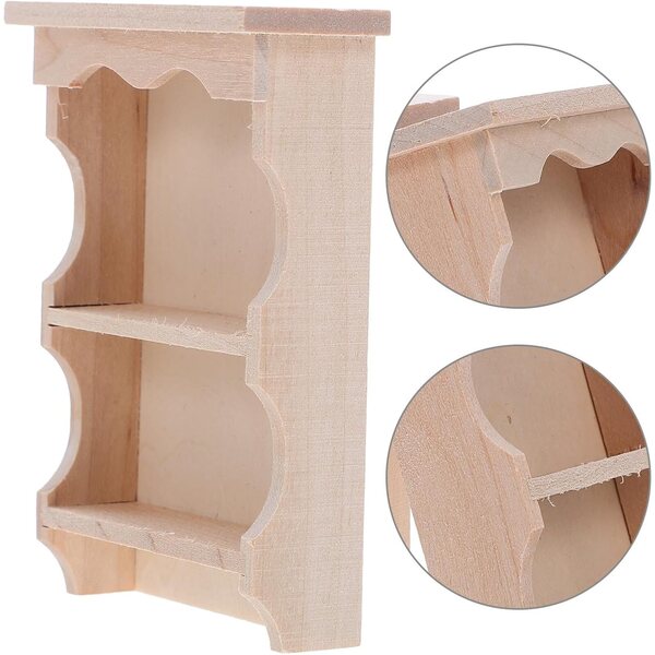 STOBAZA Miniatura Wandschrank in Legno Massiccio Stile Vintage Giapponese 2 Pezzi