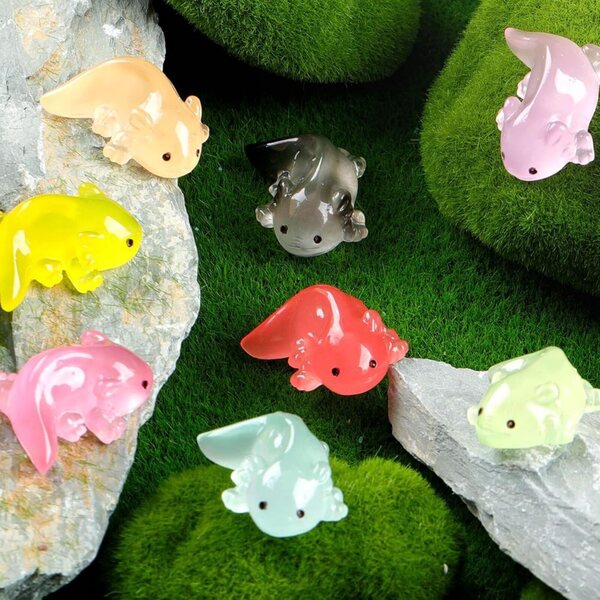 36 Mini Axolotl in resina colorata per decorazioni fai-da-te e case delle bambole