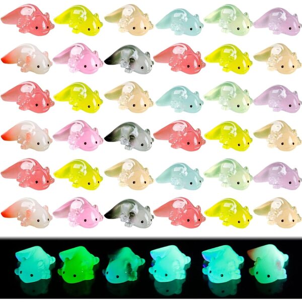 36 Mini Axolotl in resina colorata per decorazioni fai-da-te e case delle bambole