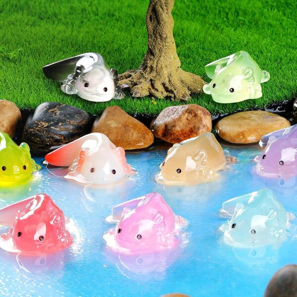 36 Mini Axolotl in resina colorata per decorazioni fai-da-te e case delle bambole