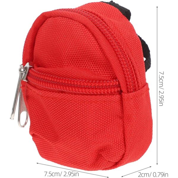 Set 2 Mini Zaini in Stoff per Case delle Bambole 1:6 con Cerniera e Tasche