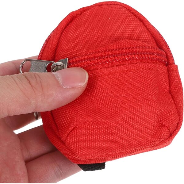 Set 2 Mini Zaini in Stoff per Case delle Bambole 1:6 con Cerniera e Tasche