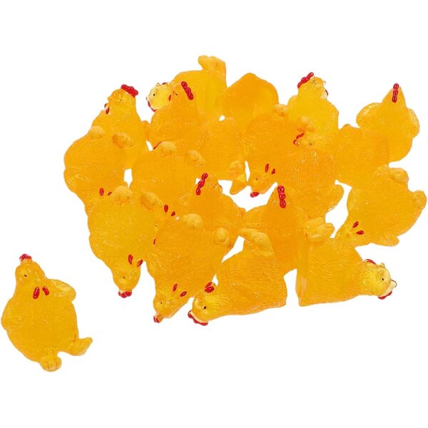 Miniatur-Hühnerfiguren aus Kunstharz – 20 detaillierte Mini-Hühner und Hähne für Puppenhäuser