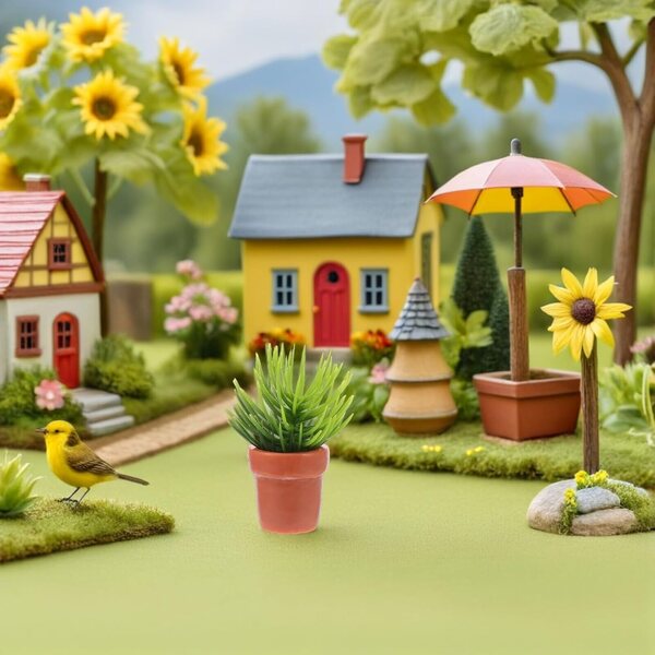 Miniature piante in plastica ibasenice per decorazioni casa bambole e scrivania