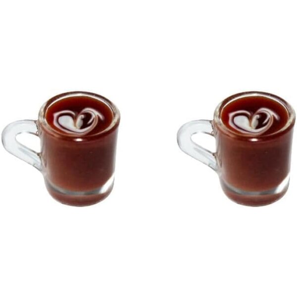 Miniatur-Puppenkaffeetassen, 2-teiliges, zufälliges, buntes Set für das Puppenhaus