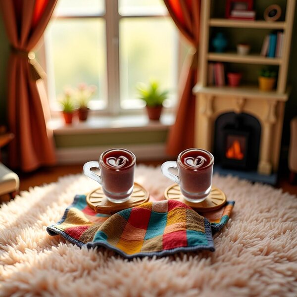 Miniatur-Puppenkaffeetassen, 2-teiliges, zufälliges, buntes Set für das Puppenhaus