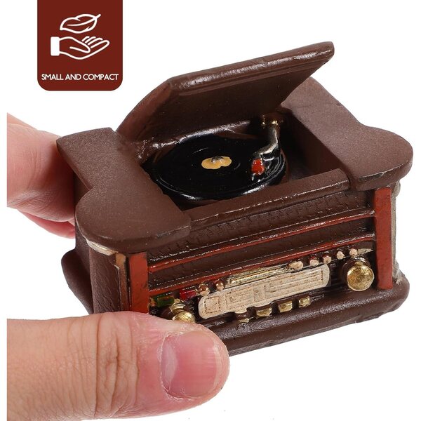 Mini Giradischi in Resina per Casa delle Bambole, Accessorio Miniatura Realistico