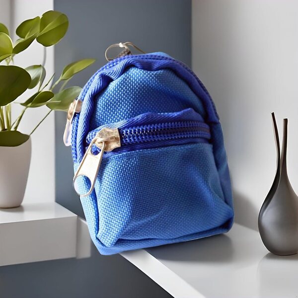 Mini-Rucksäcke in Blau für 1/6 Puppenhaus, 2er-Set, realistisches Schulzubehör