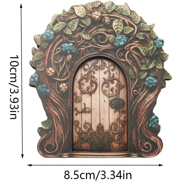 Feentür aus Holz für den Garten, wetterfeste Dekoration, 10 cm