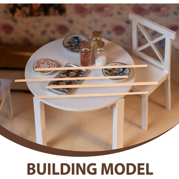 Lot de 4 lattes en bois pour maison de poupées - Flexibles, faciles à découper et résistantes