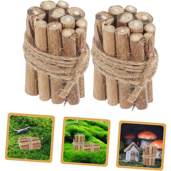 Decorazione Miniature In Legno per Inverno Set 2 Pezzi per Casa e Natale