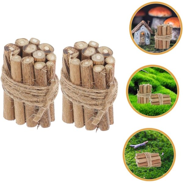 Decorazione Miniature In Legno per Inverno Set 2 Pezzi per Casa e Natale
