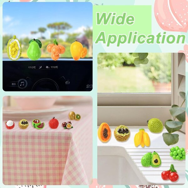 Ornazy set 19 pezzi mini frutta decorativa in resina realistici per diorami e foto