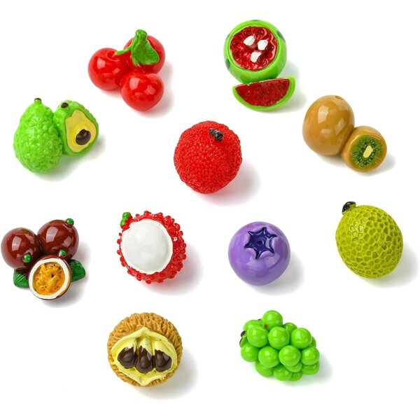 Ornazy set 19 pezzi mini frutta decorativa in resina realistici per diorami e foto