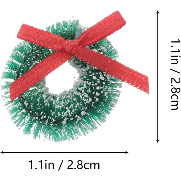 STOBAZA 12 mini corone di Natale in Sisal Verde 2.8x2.8x1cm Decorazioni Natalizie