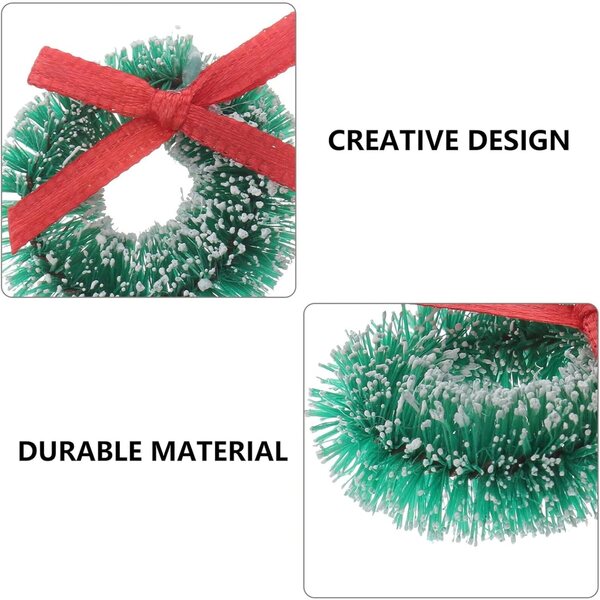 STOBAZA 12 mini corone di Natale in Sisal Verde 2.8x2.8x1cm Decorazioni Natalizie