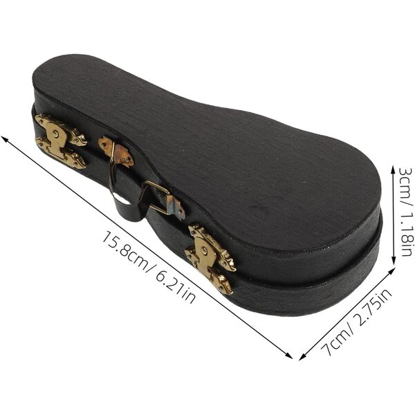 Miniatura chitarra classica blu con supporto e custodia, modello decorativo di qualità