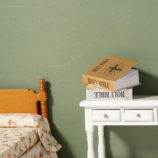 Mini Bibbia Replica 1:12 per casa delle bambole - Set di 2 libri in miniatura realistici