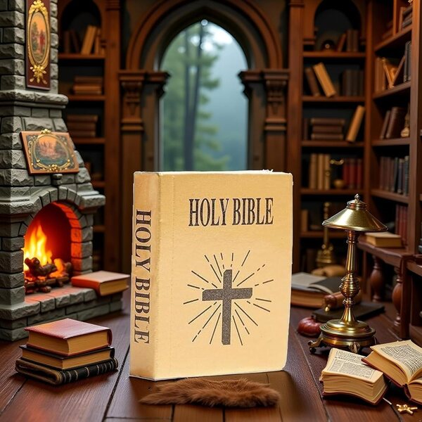 Mini Bibbia Replica 1:12 per casa delle bambole - Set di 2 libri in miniatura realistici