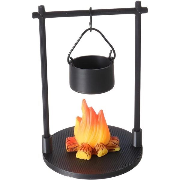 Puppenhaus-Miniatur-Campingzubehör-Set mit Lagerfeuer und detailliertem Holz