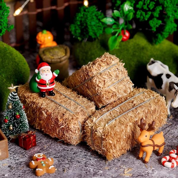 Mini Heuballen decorativi in paglia per feste, matrimoni e scene rurali 24 pezzi