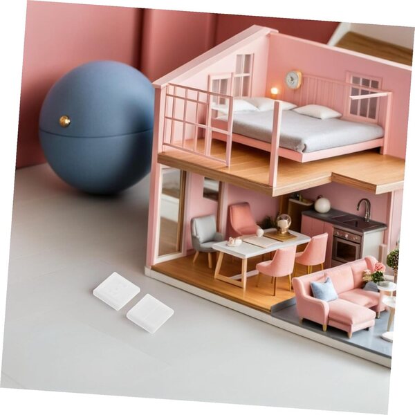 STOBAZA Set Miniaturhäuser mit Schaltern und Steckdosen für DIY-Puppenhaus