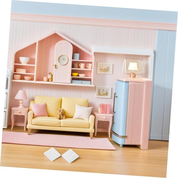 STOBAZA Set Miniaturhäuser mit Schaltern und Steckdosen für DIY-Puppenhaus