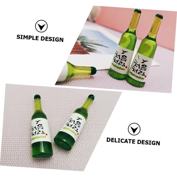 Set 12 Mini Bottiglie di Vino in Resina per Decorazioni Case delle Bambole