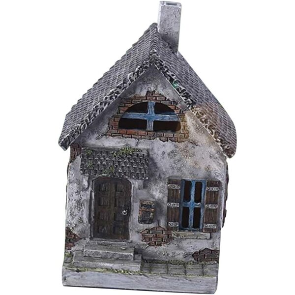 Decorazione casa da giardino in resina grigia, miniatura resistente e realistica