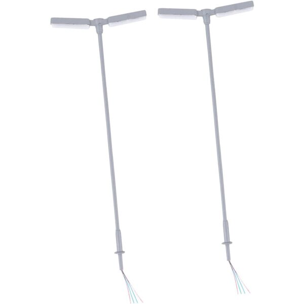STOBAZA 2 Mini Stradali LED Lampioni Bianchi per Diorami, Modellismo e casa delle bambole
