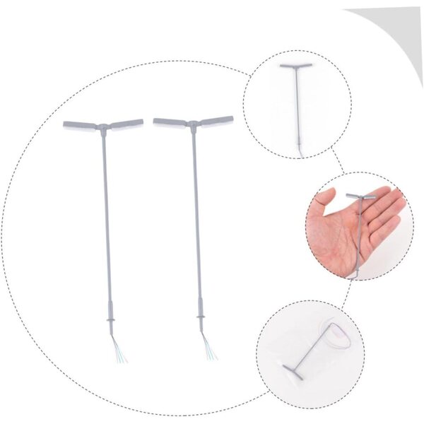 STOBAZA 2 Mini Stradali LED Lampioni Bianchi per Diorami, Modellismo e casa delle bambole