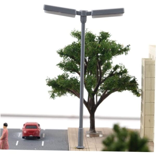 STOBAZA 2 Mini Stradali LED Lampioni Bianchi per Diorami, Modellismo e casa delle bambole
