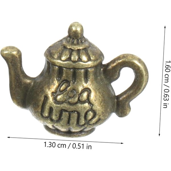 STOBAZA Mini-Wasserkocher und Teetasse aus Zinklegierung für Puppenhaus und Dekoration