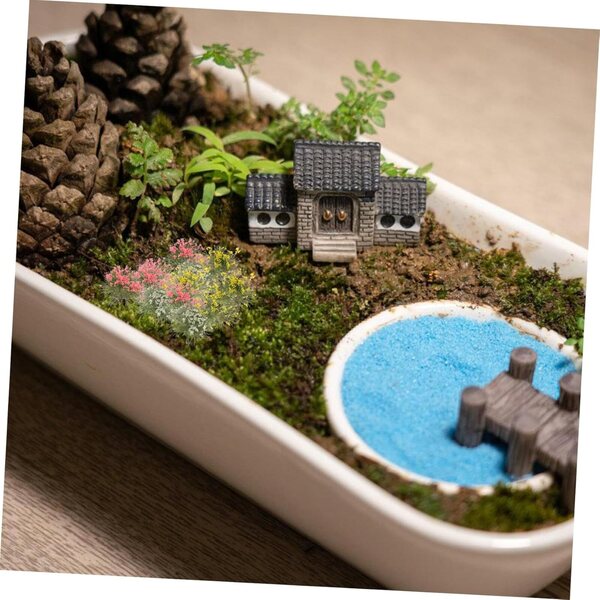 STOBAZA 5 Stück Miniatur-Dekorgräser für Dioramen und Mikrolandschaftsmodellierung