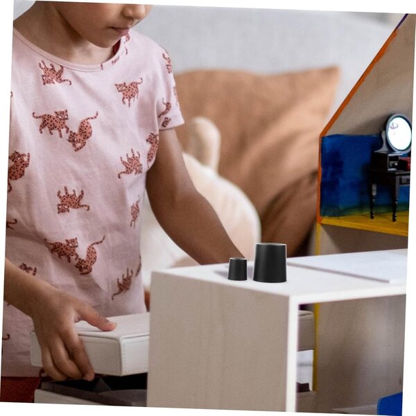 STOBAZA 2 bidoni della spazzatura in miniatura in nero per la casa delle bambole e la decorazione in miniatura