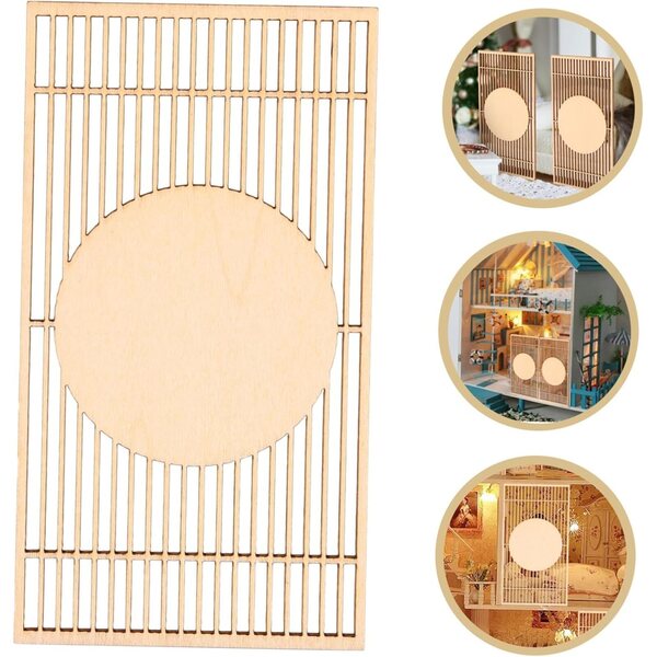 Mini-Holzschirme 4 Stück für Puppenhäuser und Miniaturdekorationen