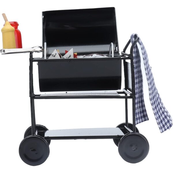 Taidda Mini-Grill aus Metall mit realistischem Zubehör für Puppenhaus im Maßstab 1:12