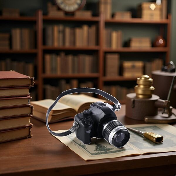 Miniatura Fotocamera Vintage 1:4 per Decorazioni e Pupazzi - Accessorio Fotografico