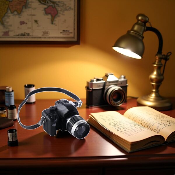Miniatura Fotocamera Vintage 1:4 per Decorazioni e Pupazzi - Accessorio Fotografico