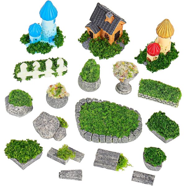 STOBAZA Miniature in Resina per Giardino e Micro Paesaggi Dettagliate e Resistenti