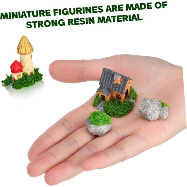 STOBAZA Miniature in Resina per Giardino e Micro Paesaggi Dettagliate e Resistenti
