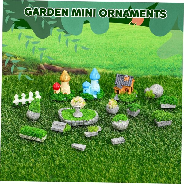 STOBAZA Miniature in Resina per Giardino e Micro Paesaggi Dettagliate e Resistenti