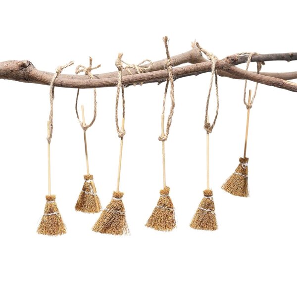 Mini-Deko-Hexenbesen für Halloween – Zubehör für Partys und Theater, 6,5 x 3 cm